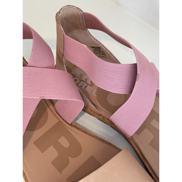 Sorel Ella II Honest Beige Eraser Pink Sandals Size 10 New - Picture 8 of 8